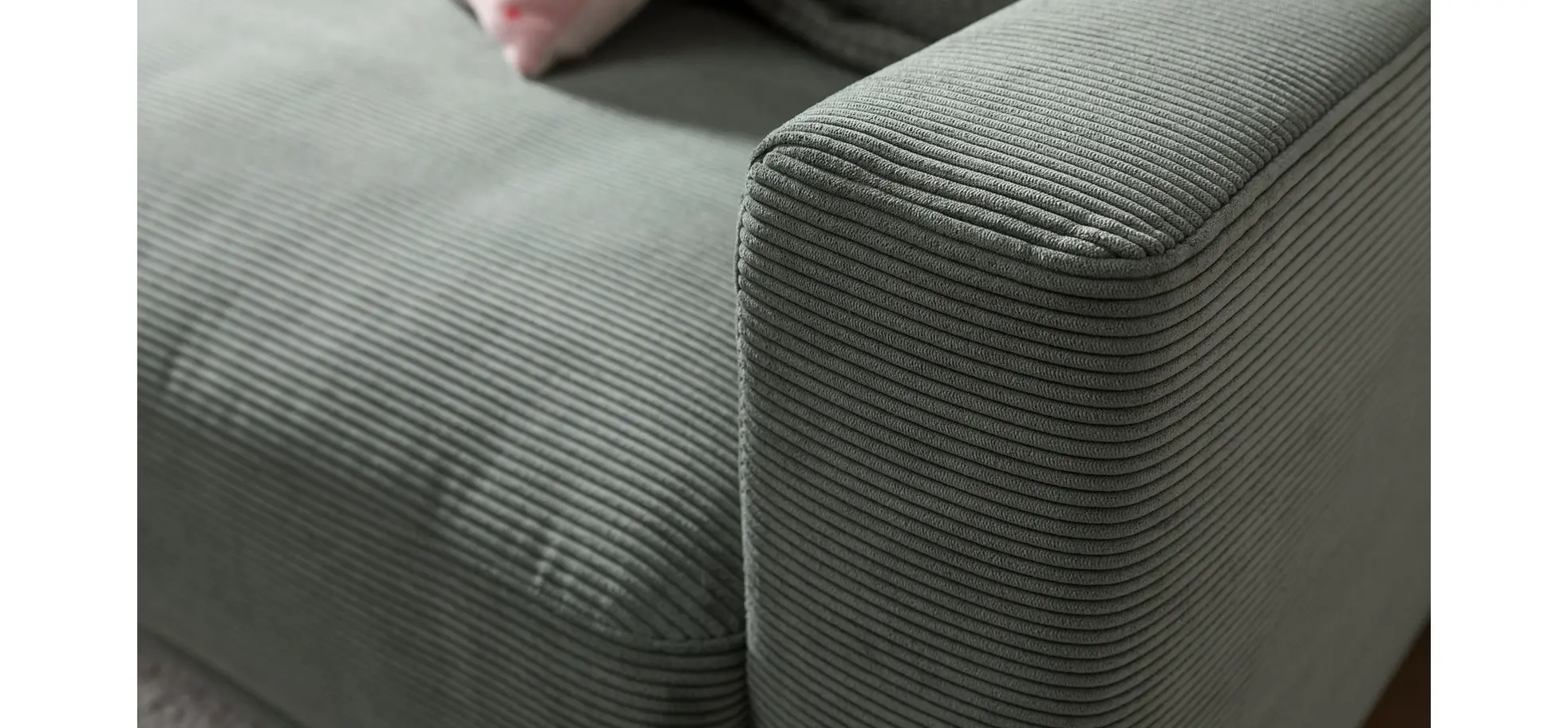 Ecksofa Solero - Longchair groß mit 1,5-Sitzer rechts, Stoff, Olivgrün