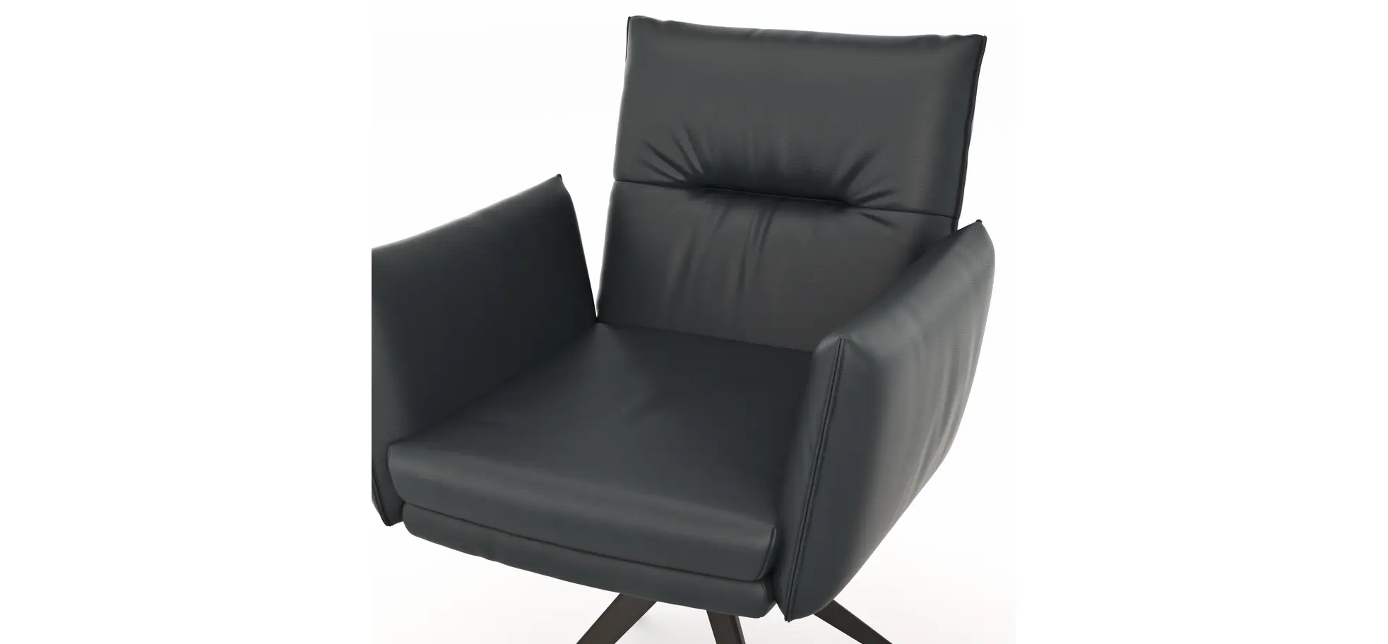 Armlehnstuhl Coscino -  Leder, Schwarz