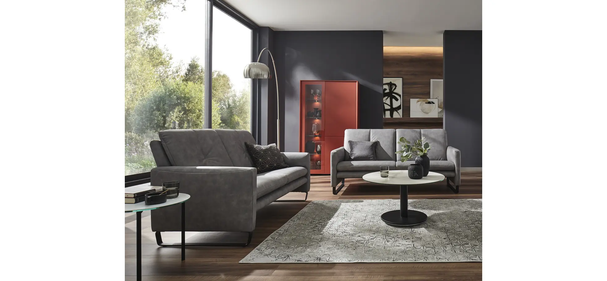 Sofa Tenero - 2-Sitzer, Stoff, Grau