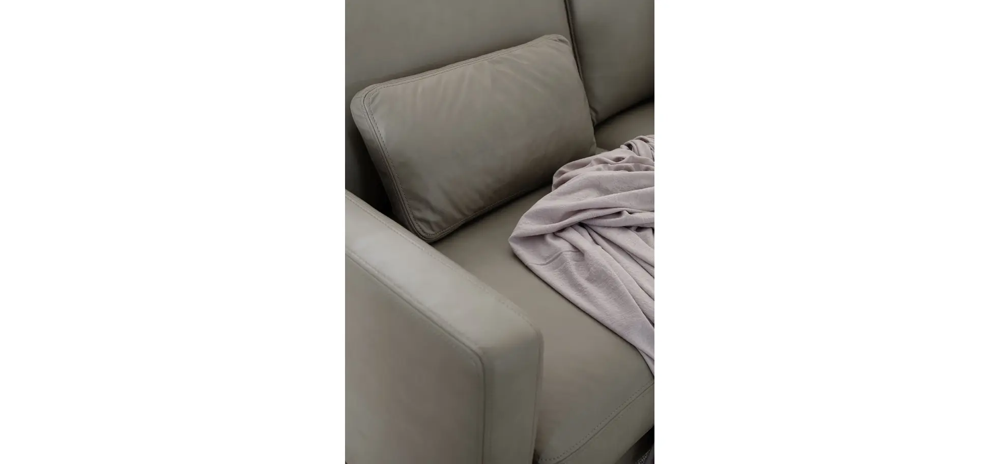 Sofa Cuneo - 2-Sitzer, Leder, Graubraun, Relaxfunktion, motorisch
