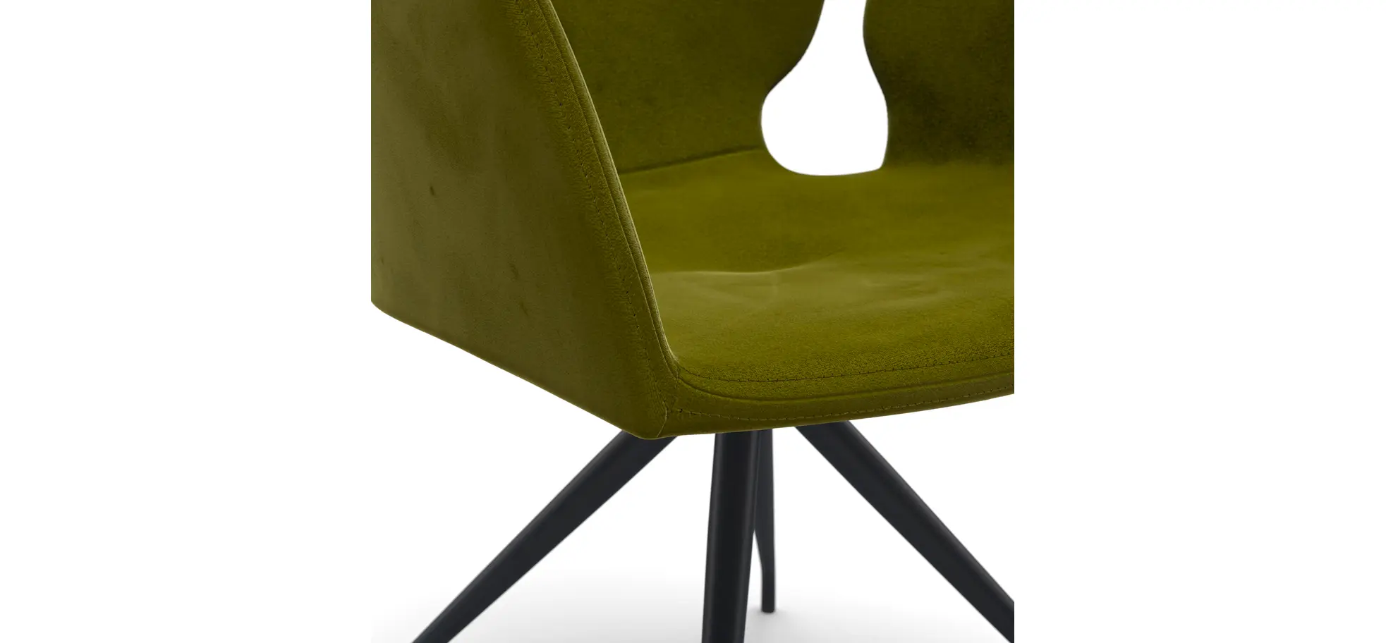 Armlehnstuhl Saltino - Stoff, Schlammgrün