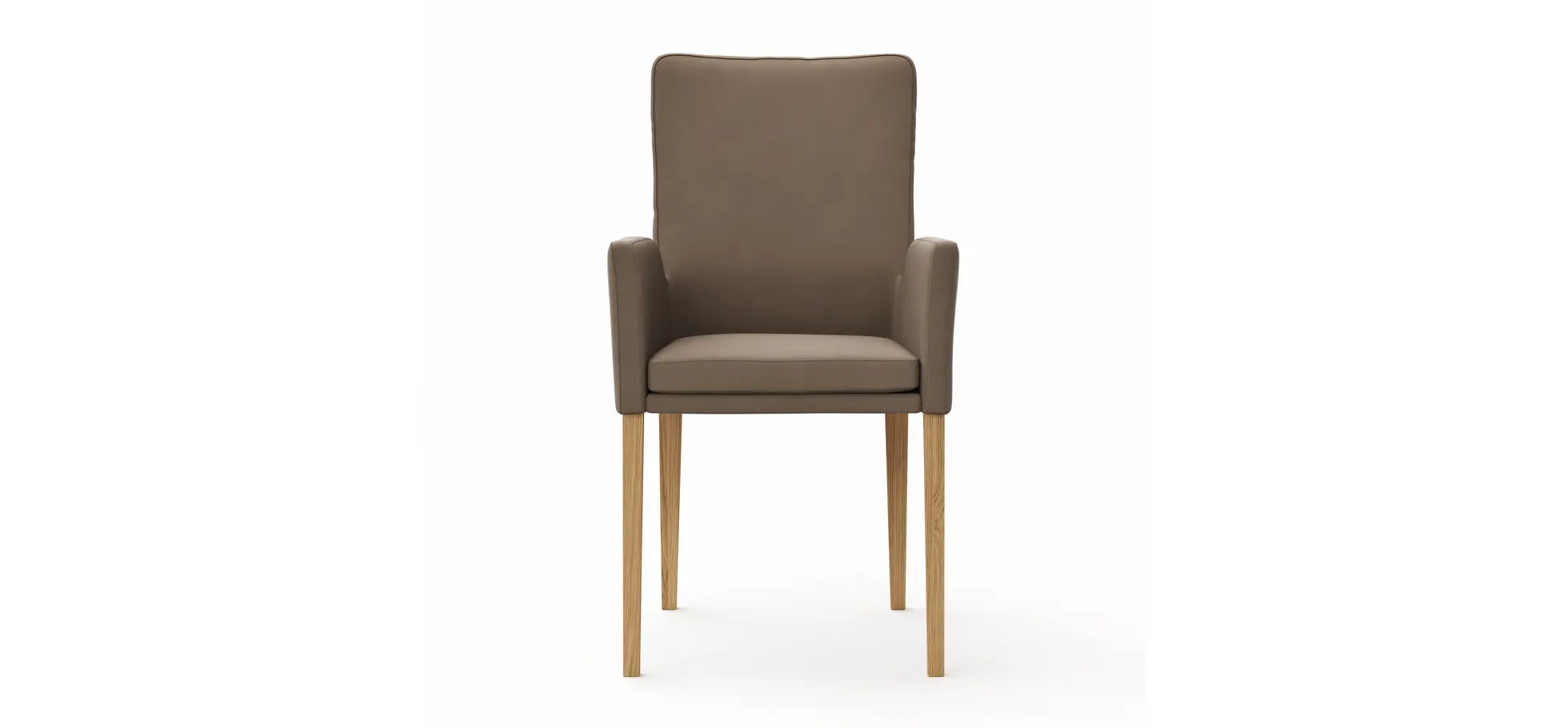 Armlehnstuhl Tuma - Leder, Kitt