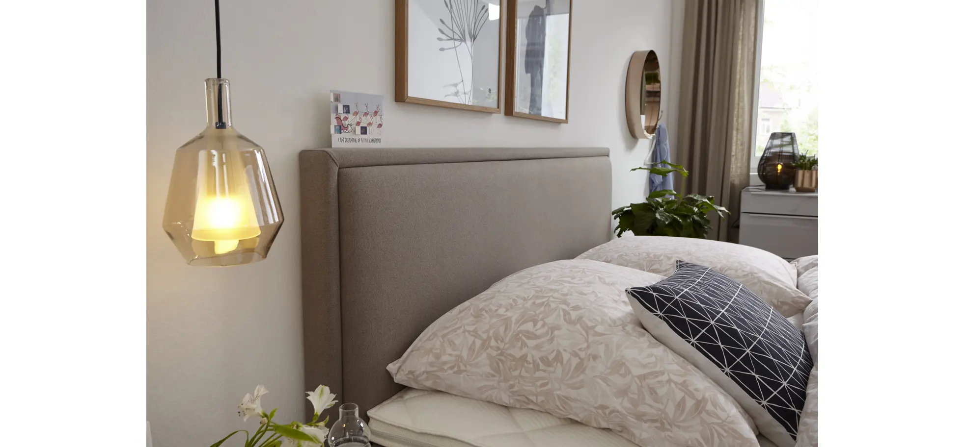 Boxspringbett Valencia - Liegefläche ca. 160x200 cm, Stoff, Mauve