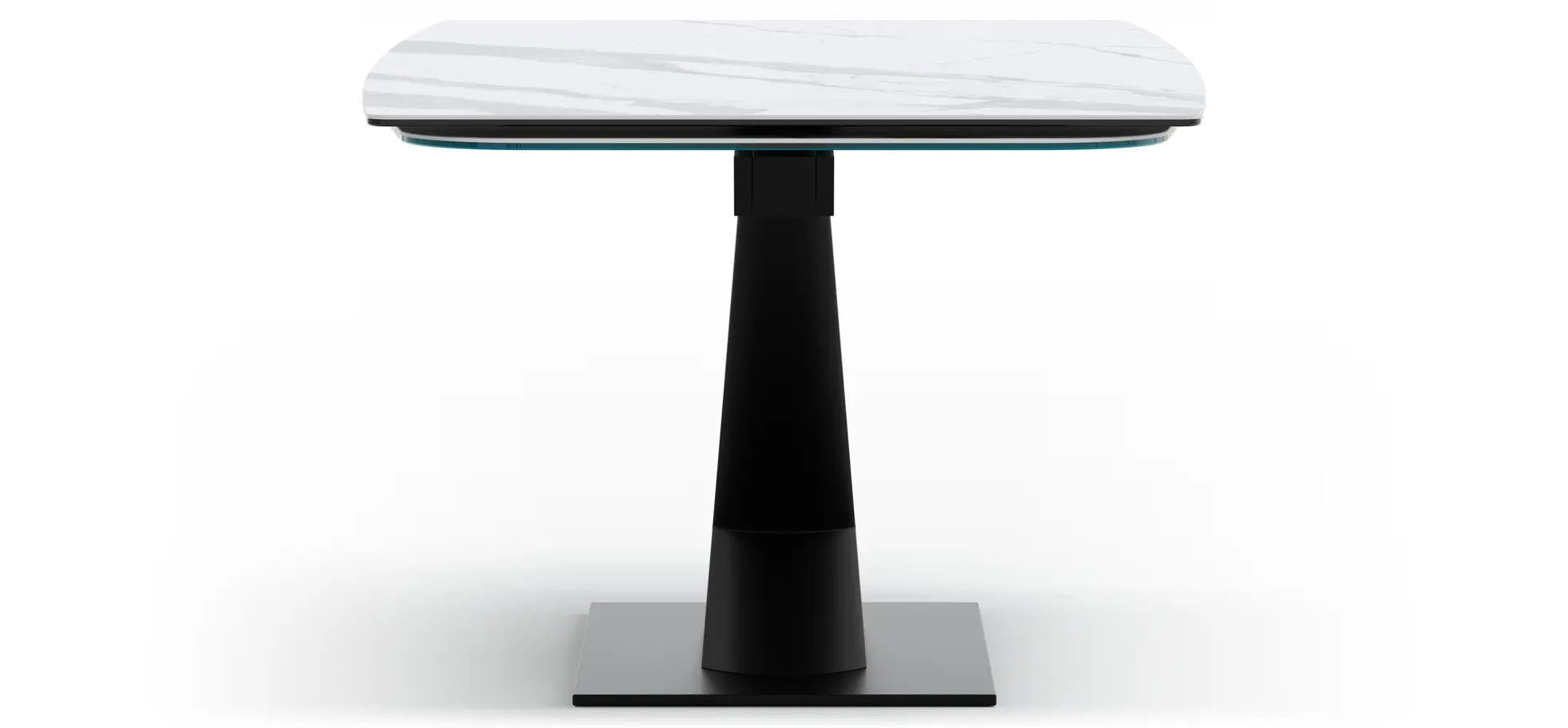 Esstisch Savona - LB ca. 200x100 cm, ausziehbar, Keramik, Weiß, Bootsform