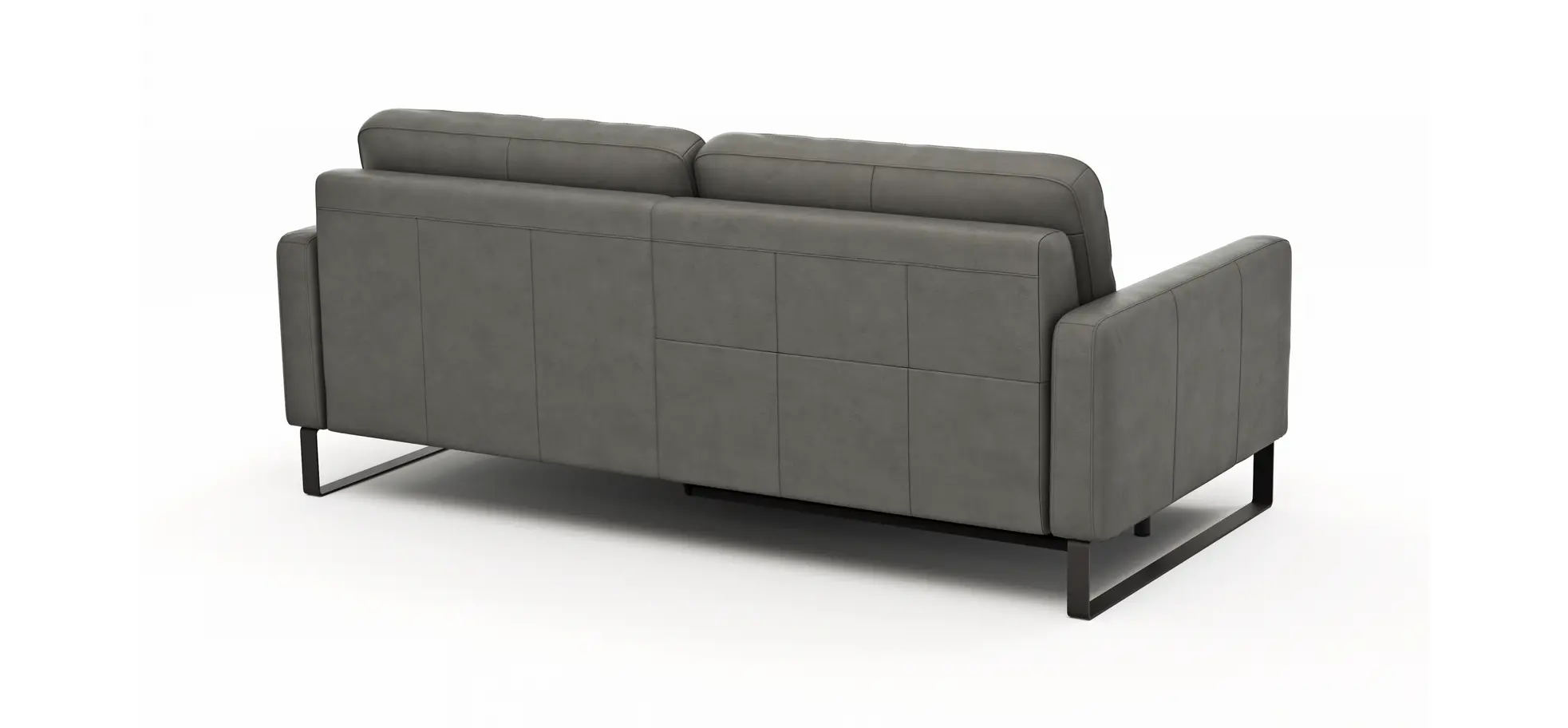 Sofa Enna - 3,5-Sitzer inklusive Relaxfunktion (motorisch) links, Leder, Grau