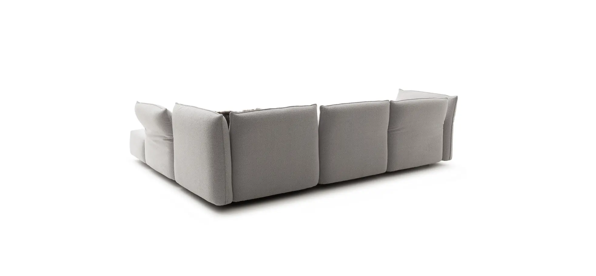 Ecksofa Motone - 2,5-Sitzer mit Ecke rechts, Stoff, Hellgrau