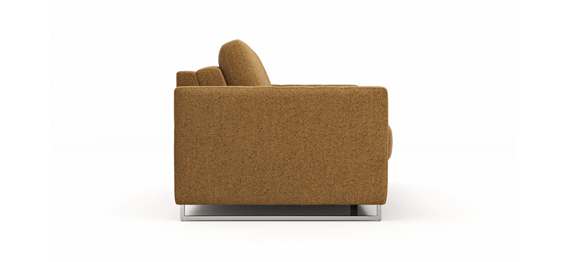 Sofa Nuoro - 2,5-Sitzer inkl. Schlaffunktion, Armlehne mit Kufe, Stoff, Cognac