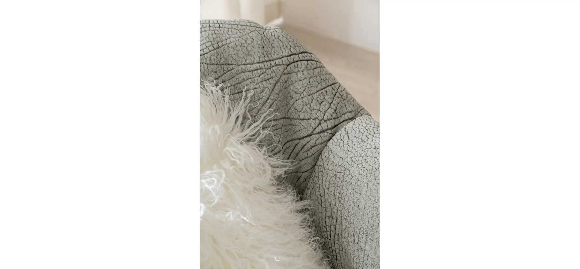 Sessel Sevano - Leder, Offwhite