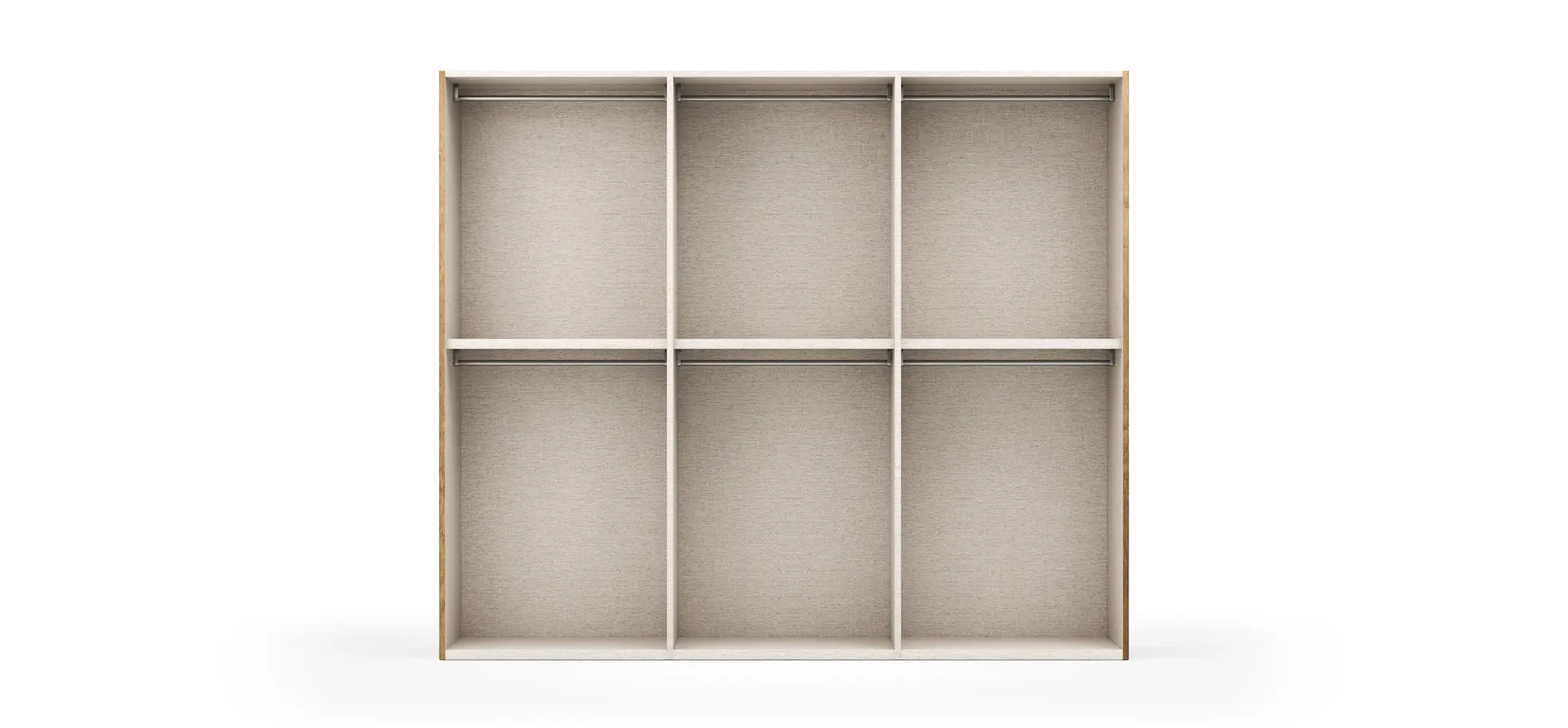 Drehtürenschrank Loretto - B ca. 280 cm, Melamin Astig hell
