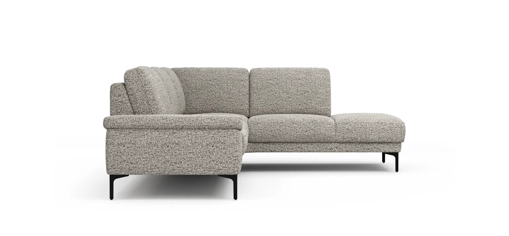 Ecksofa Matero - 2-Sitzer mit Ecke rechts, Stoff, Graubeige