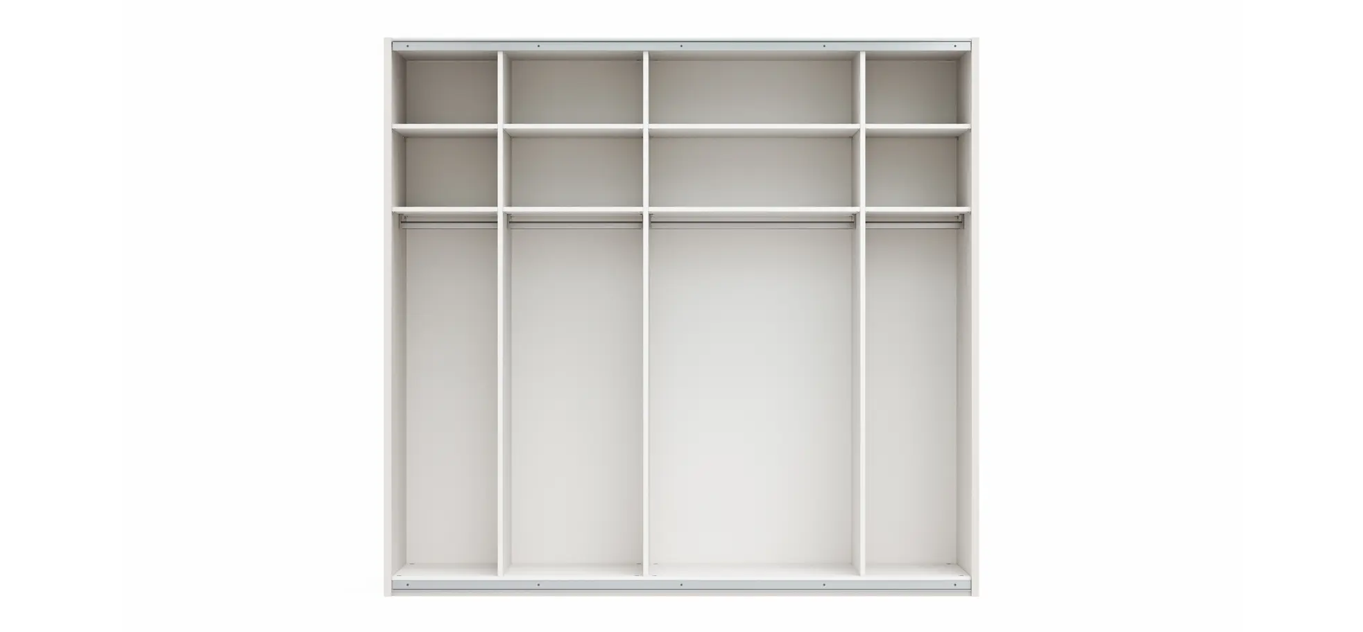 Schwebetürenschrank Viana - B ca. 241 cm, Lack, Weiß