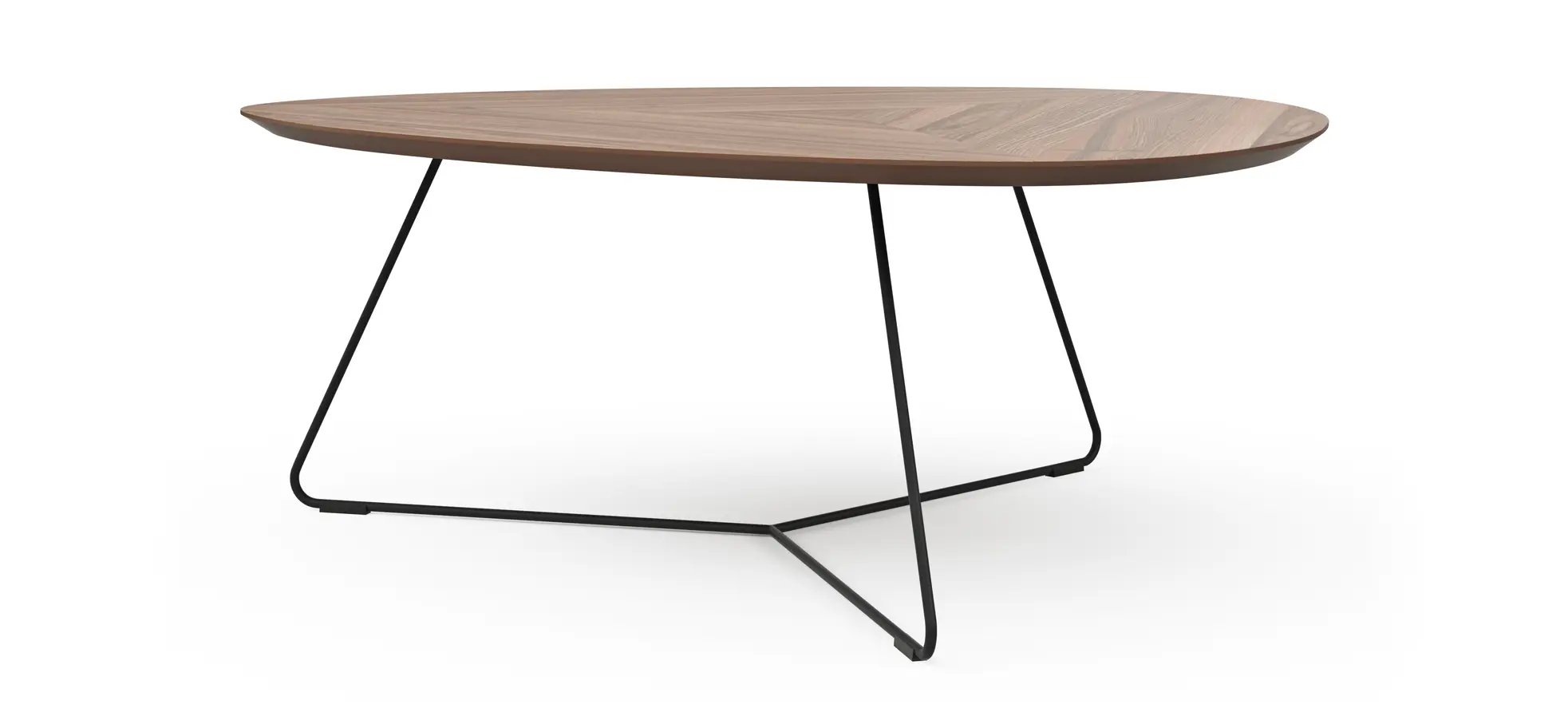 Couchtisch Fano - LBH ca. 96x86x38 cm, Nussbaum, Furnier