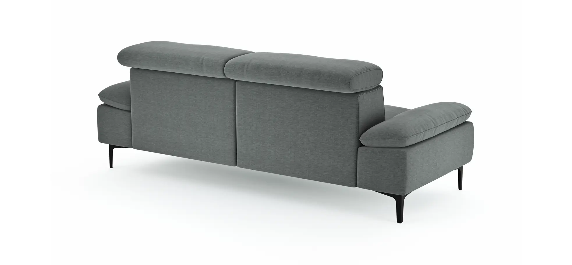 Sofa Felipa - 3-Sitzer inkl. Kopfteil verstellbar, Stoff, Grau