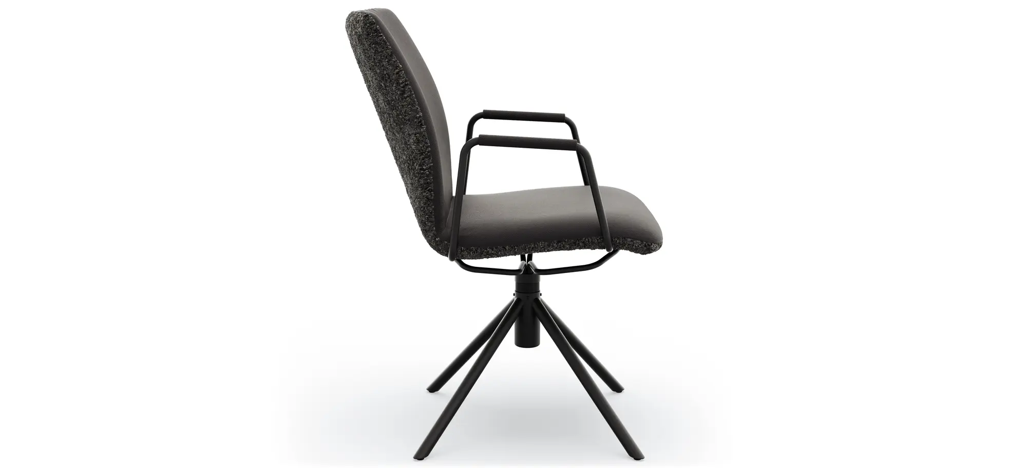 Armlehnstuhl Sedana - drehbar, Stoff, Dunkelgrau