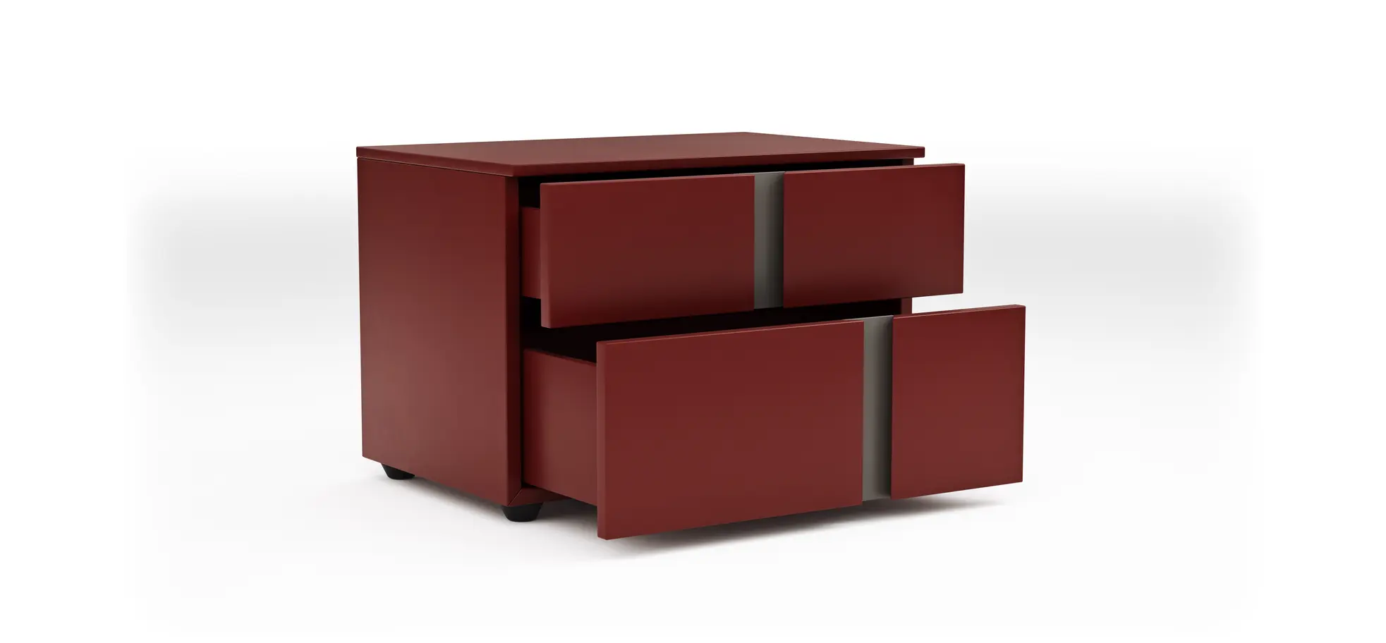 Nachttisch Loretto - Lack matt, Bordeaux