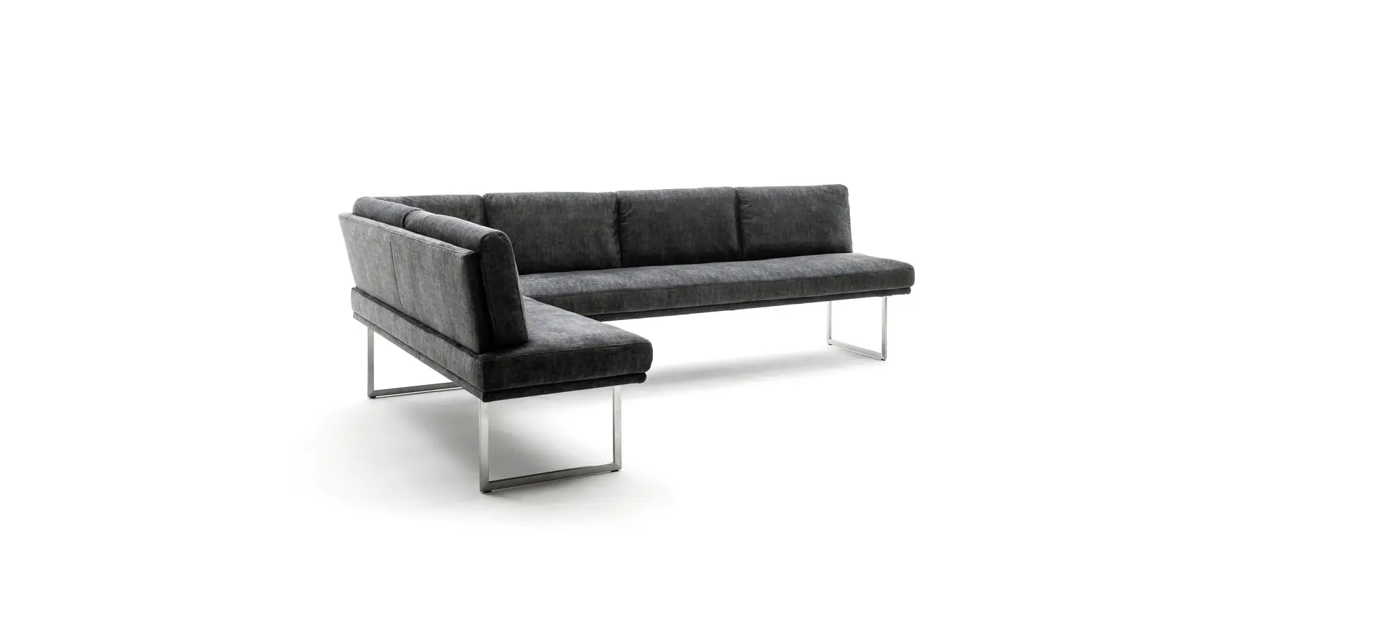 Eckbank Valloni - Stoff, Dunkelgrau