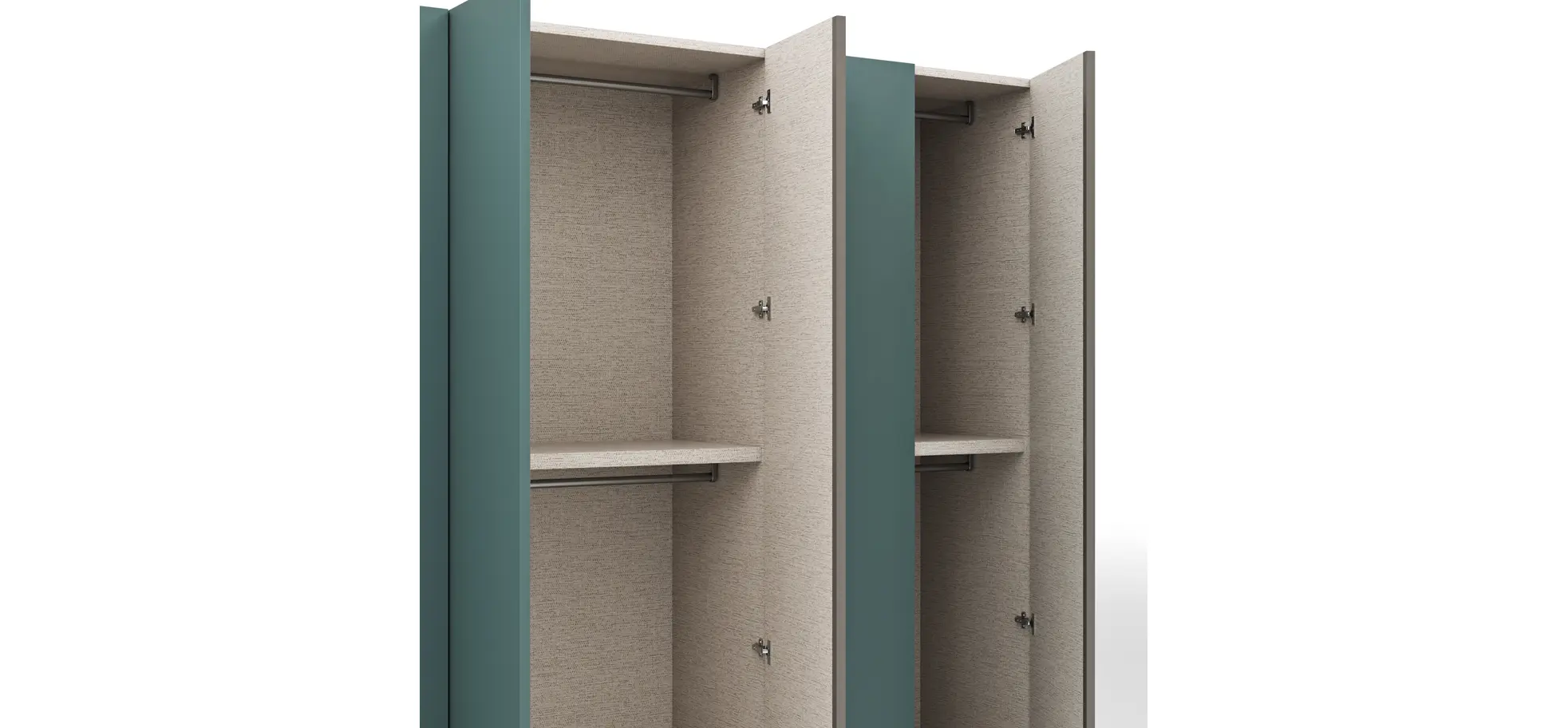 Drehtürenschrank Loretto - B ca. 280 cm, Lack matt, Salbeigrün