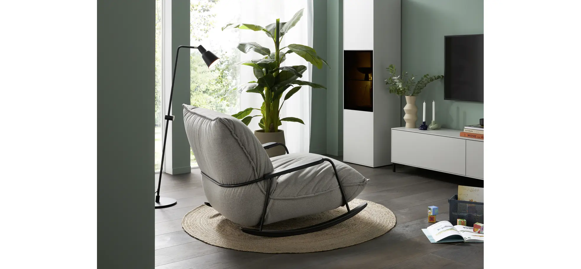 Sessel Fluffy - Stoff, Grau