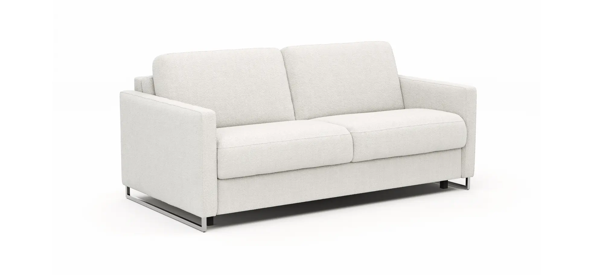 Sofa Nuoro - 2,5-Sitzer inkl. Schlaffunktion, Armlehne mit Kufe, Stoff, Natur