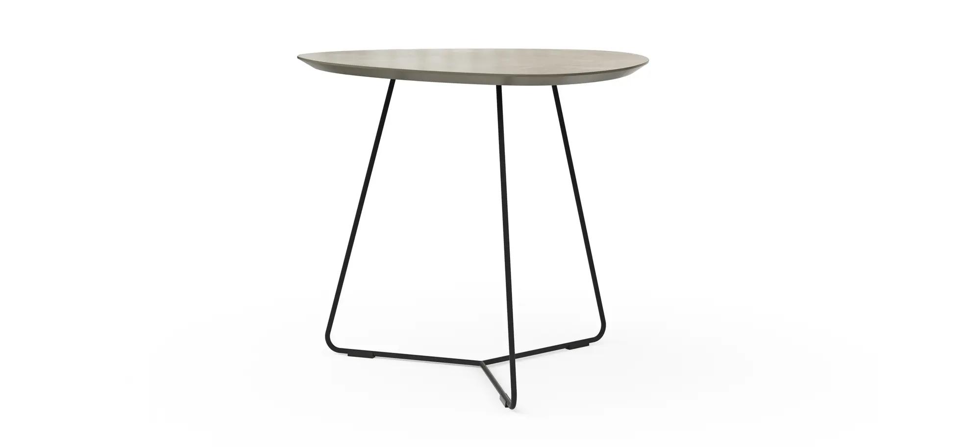 Ecktisch Fano - LBH ca. 59x50x50 cm, HPL Laminat, Grau