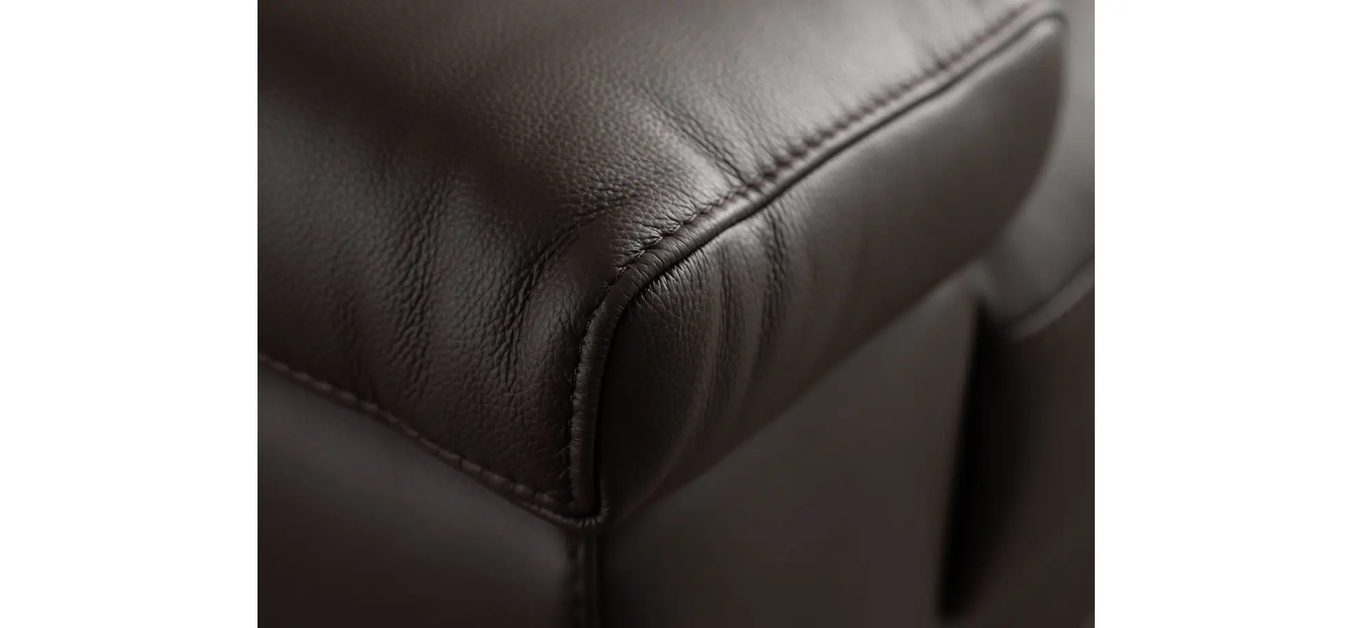 Ecksofa Enna - 3-Sitzer mit Ecke rechts inkl. motorischer Relaxfunktion, Leder, Mocca