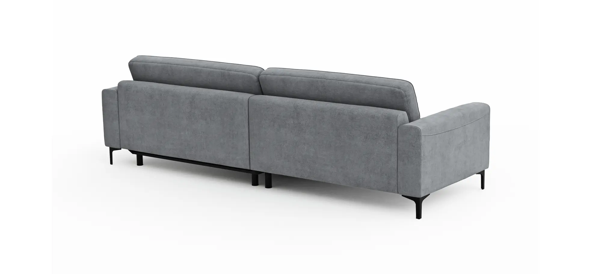 Ecksofa Oviedo - 1,5-Sitzer mit Longchair rechts, Stoff, Grau