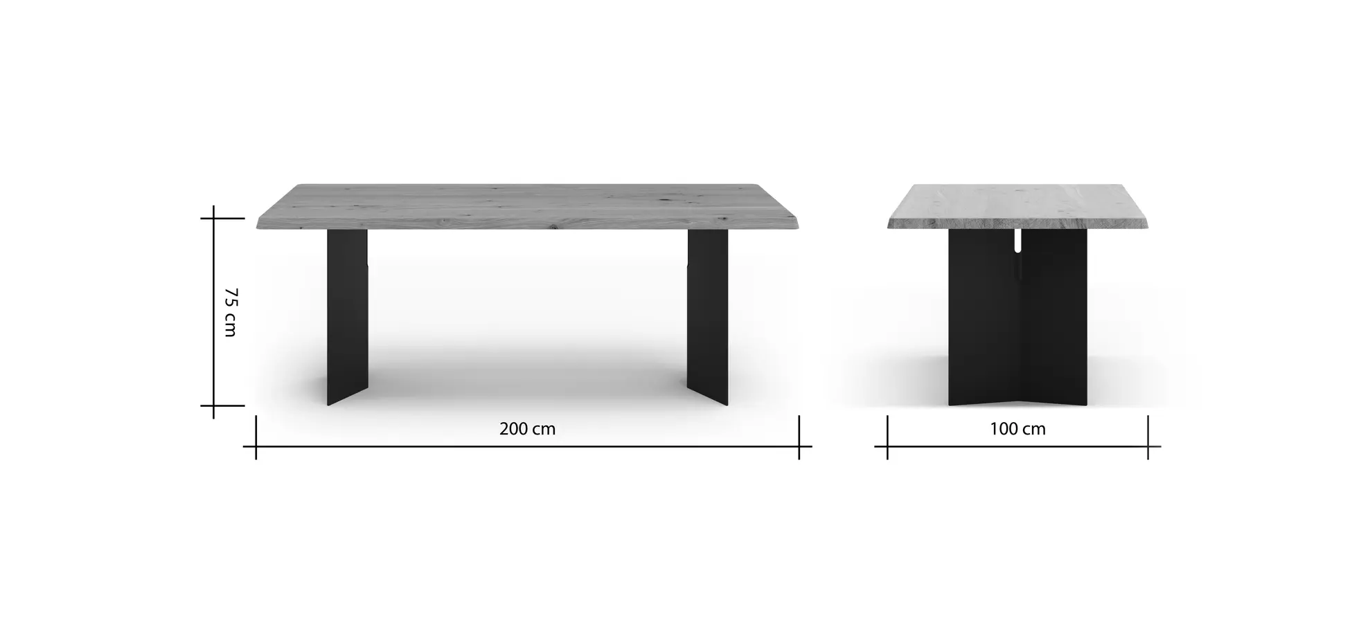 Esstisch Belena - LB ca. 200x100 cm, Eiche massiv