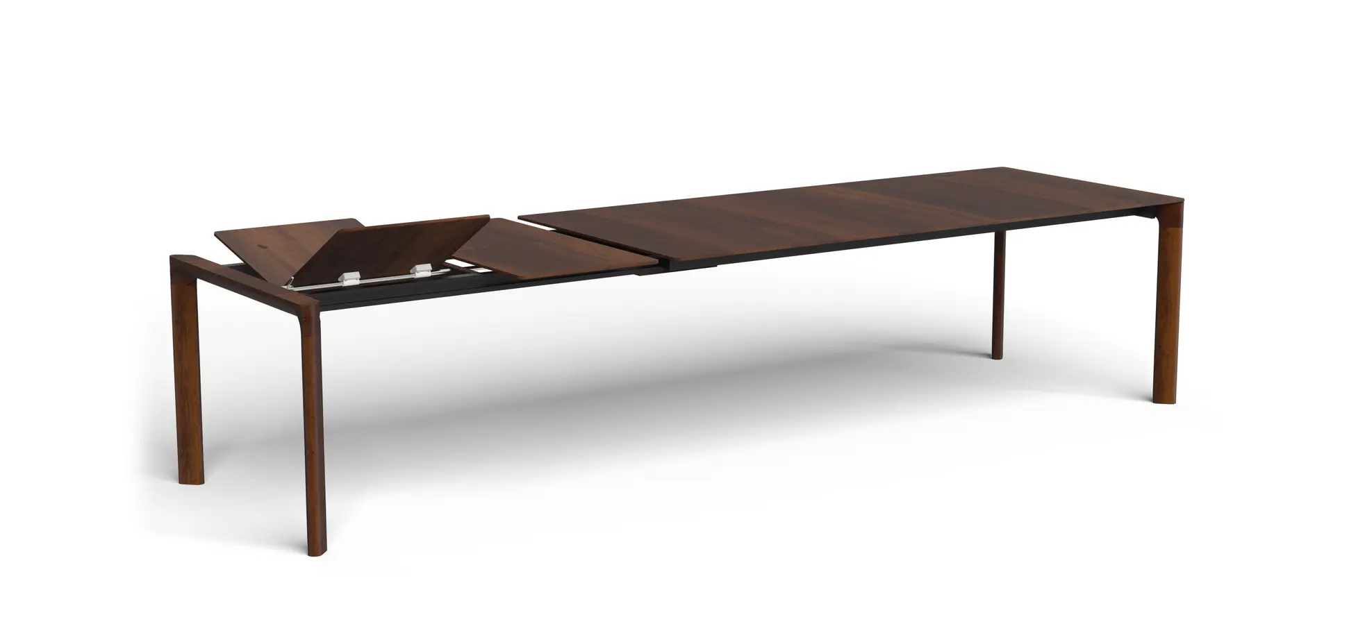 Esstisch 3400 - ausziehbar, LB ca. 220x100 cm, Astiger Nussbaum massiv