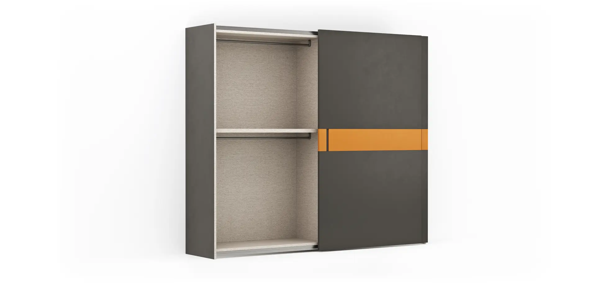 Schiebetürenschrank Loretto - B ca. 280 cm, Lack matt, Dunkelgrau