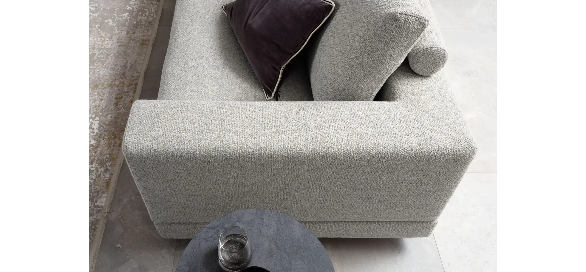 Ecksofa Cuneo Select - 2,5-Sitzer mit Ecke Rechts, Stoff, Sand