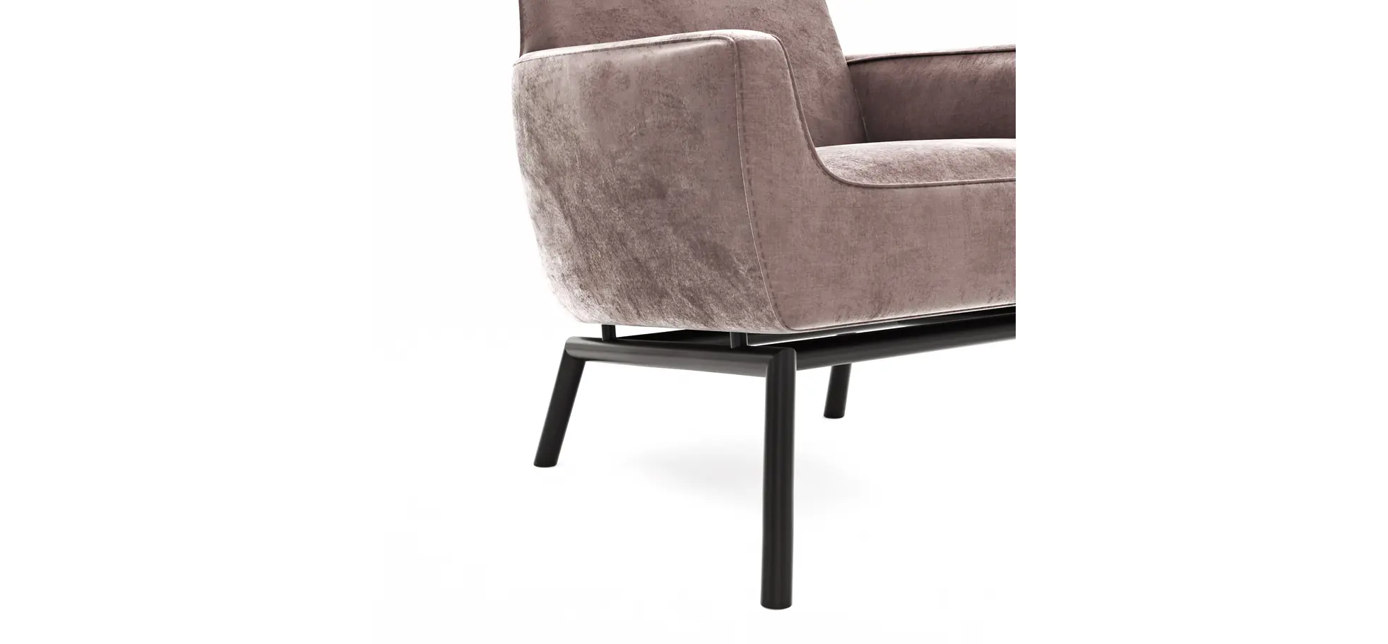 Sessel Matina - Größe L, Velour, Mauve