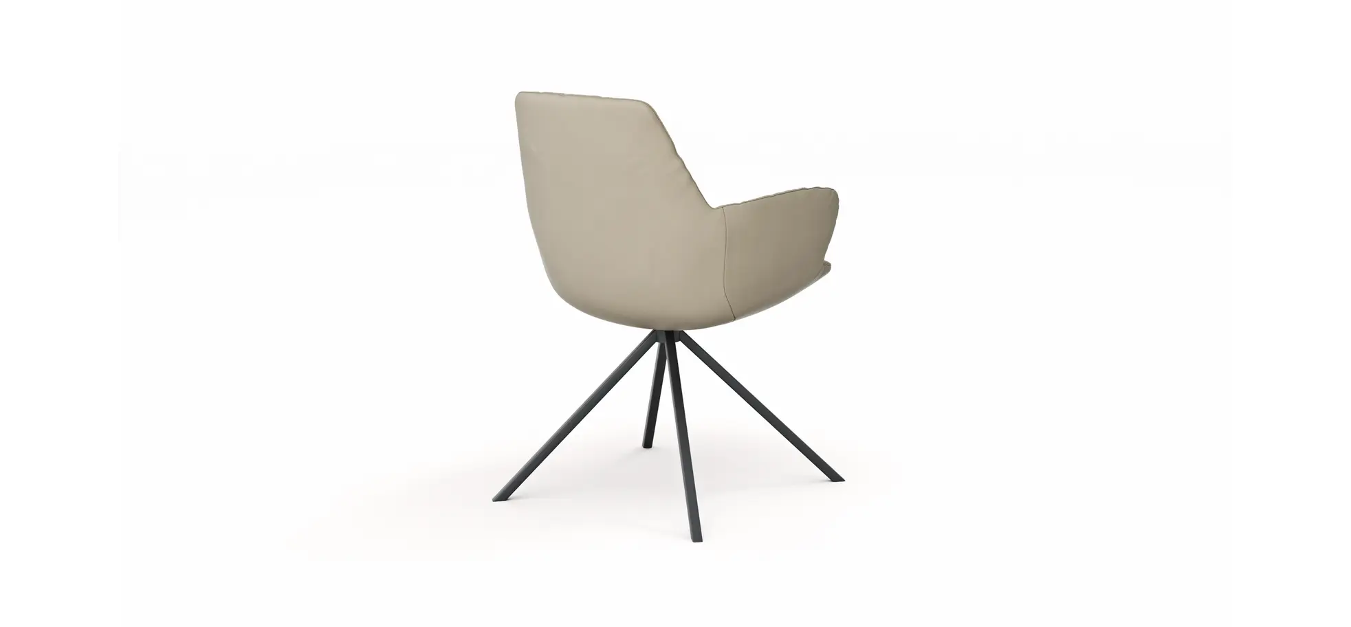 Armlehnstuhl Pegara - Leder, Graubraun