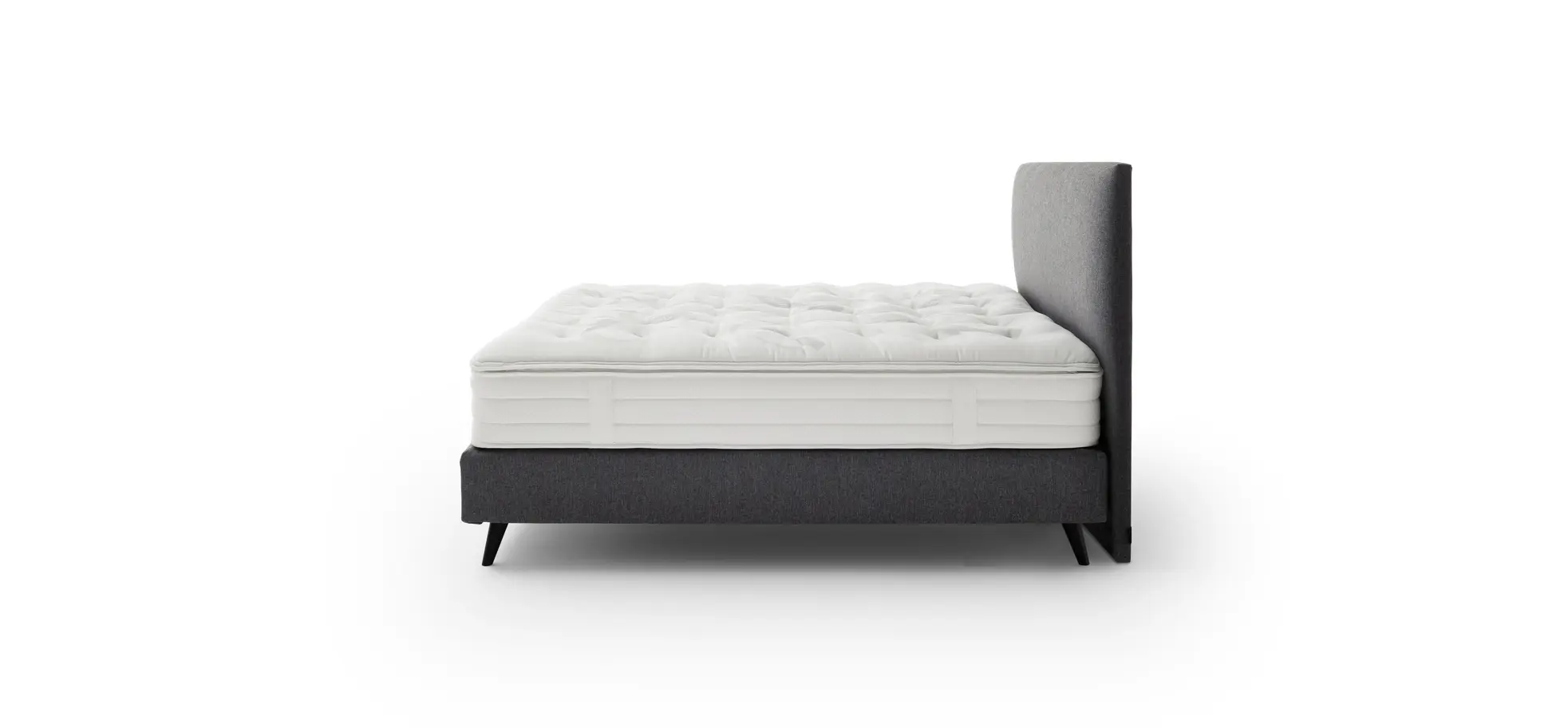 Boxspringbett Navelli 1 - Liegefläche ca. 180x200 cm, Stoff, Grau