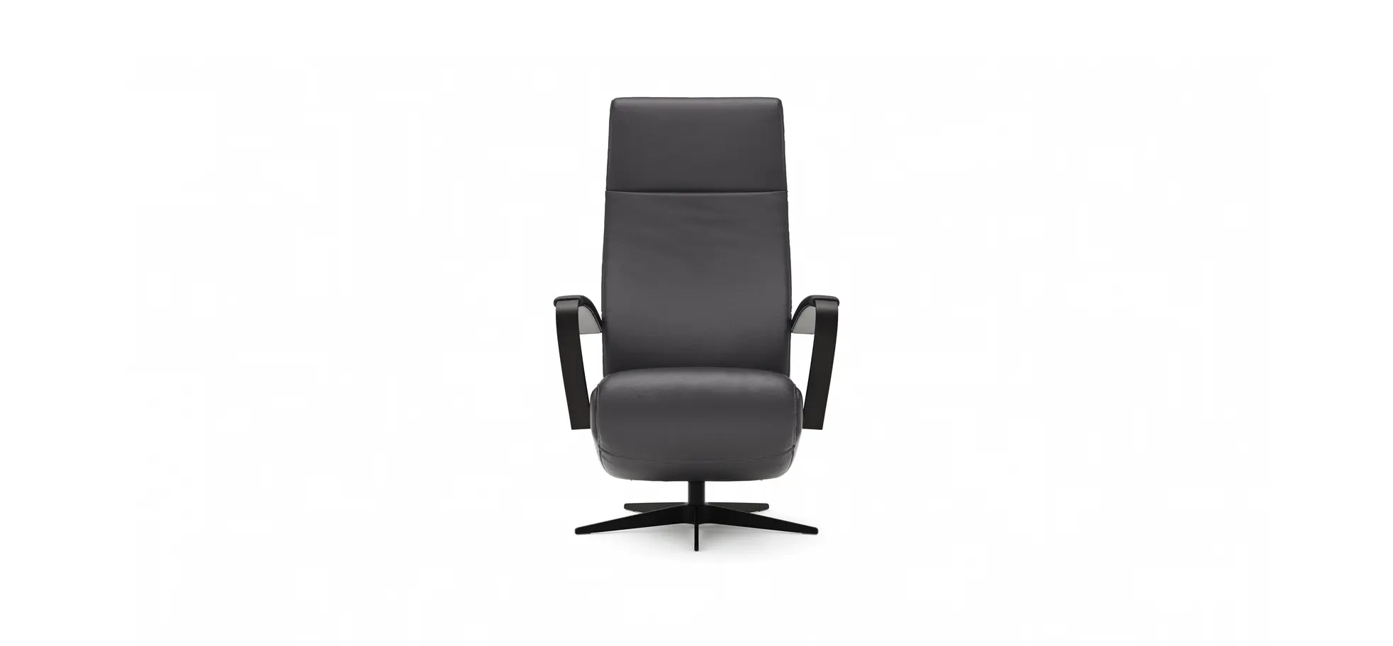 Relaxsessel Girona - Relaxfunktion (motorisch), Leder, Schwarz