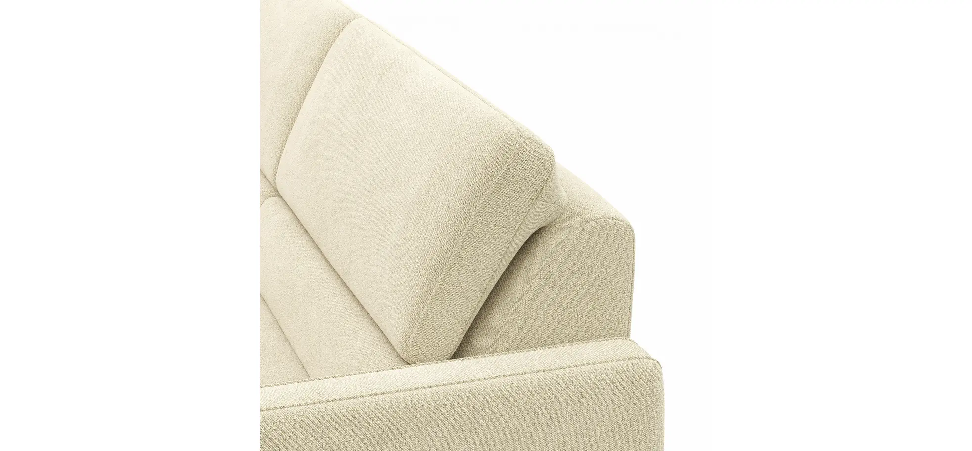 Ecksofa Valera - Longchair mit 3-Sitzer rechts inkl. Rückenlehne verstellbar, Stoff, Natur