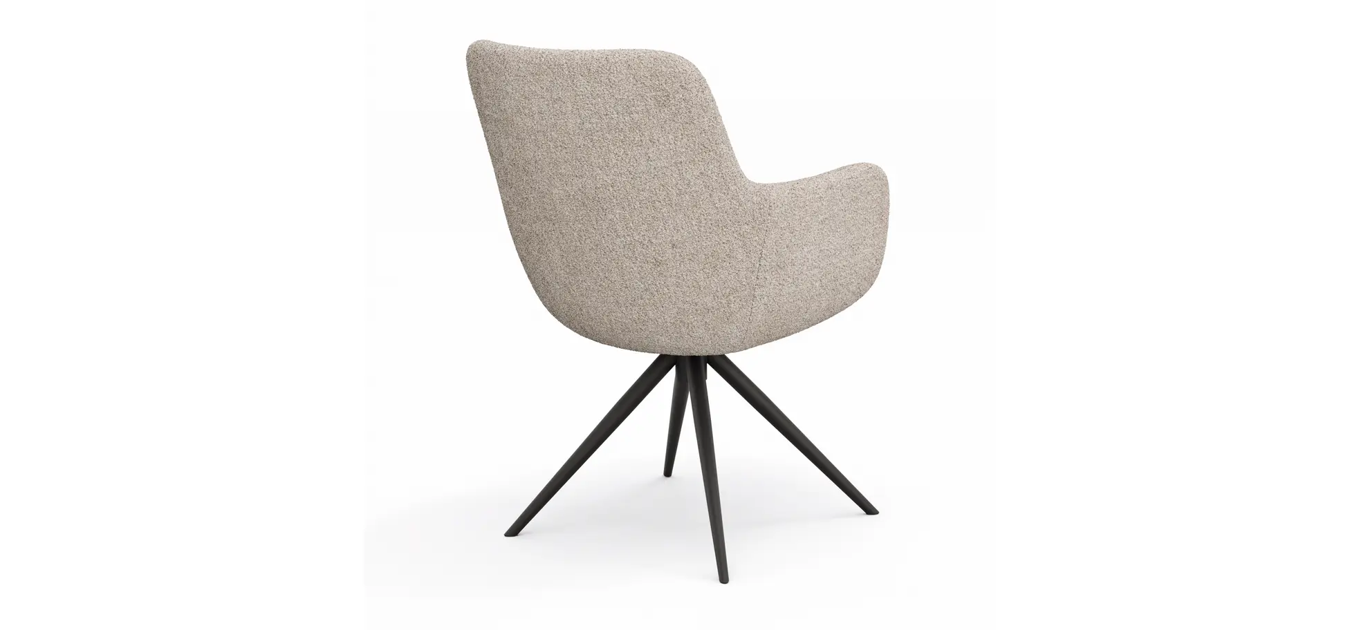 Armlehnstuhl Mis Legere - Boucle, Natur, Stativ, Anthrazit