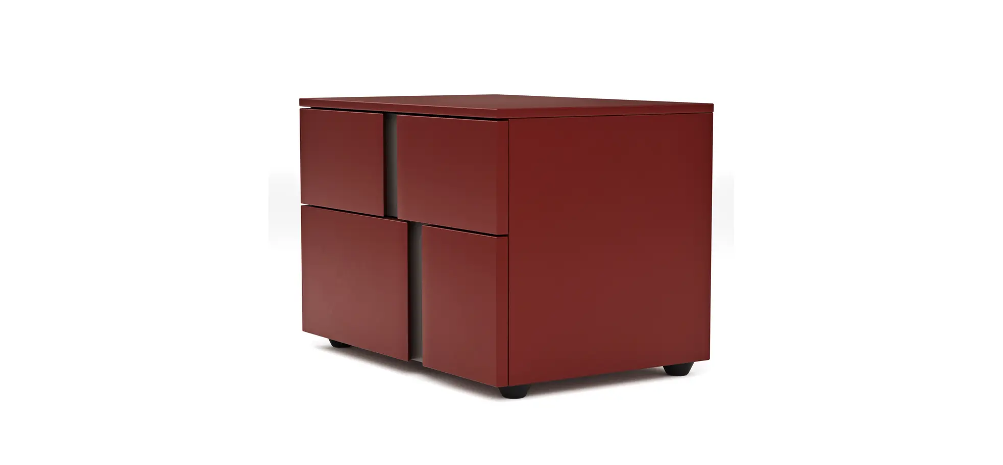 Nachttisch Loretto - Lack matt, Bordeaux