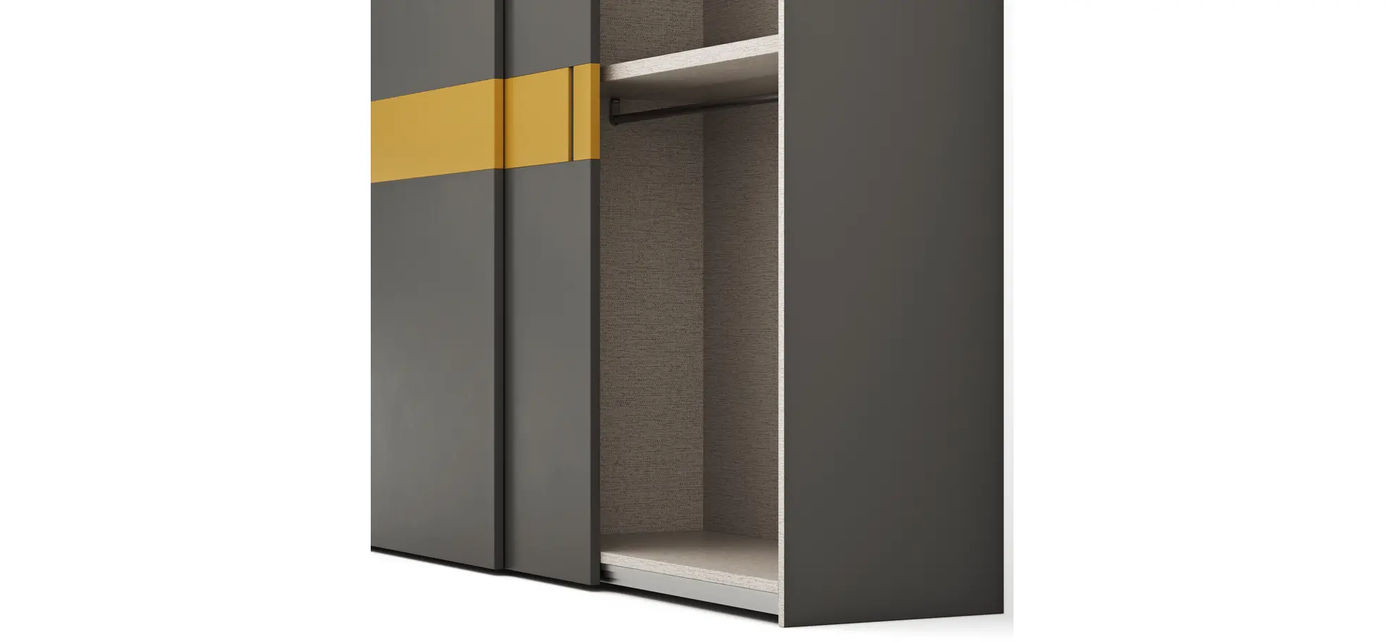 Schiebetürenschrank Loretto - B ca. 280 cm, Lack matt, Anthrazit