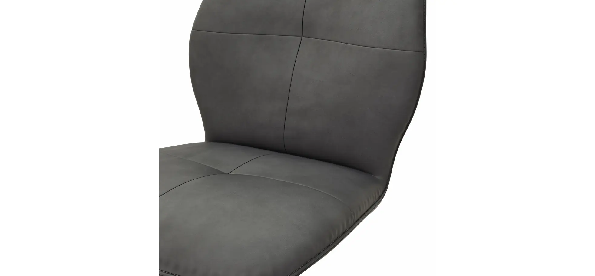 Stuhl Dinner - drehbar, Stoff, Dunkelgrau