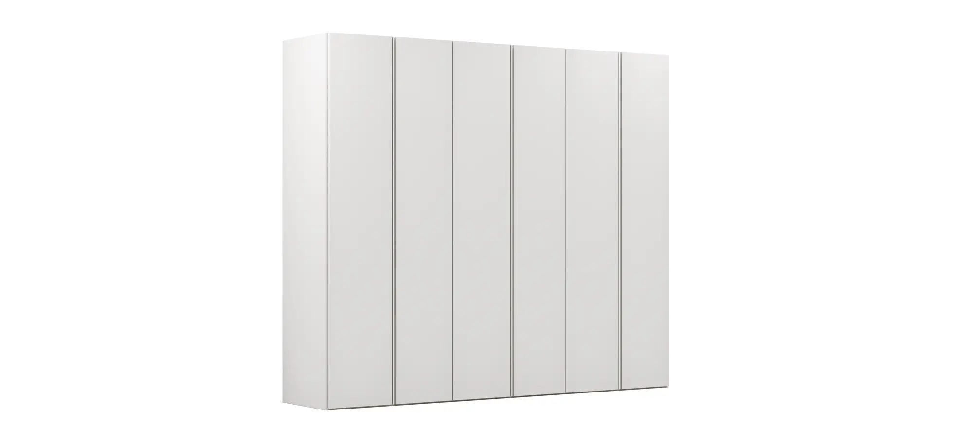Drehtürenschrank Loretto - B ca. 280 cm, Melamin matt, Weiß 101952