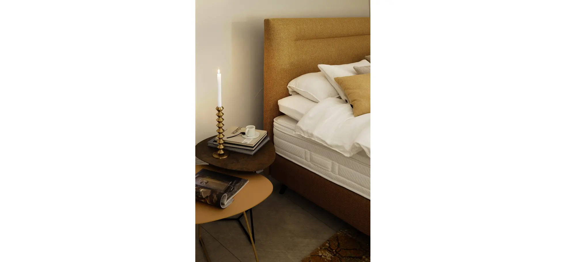 Ecktisch Fano - LBH ca. 59x50x50 cm, HPL Bronzefarben