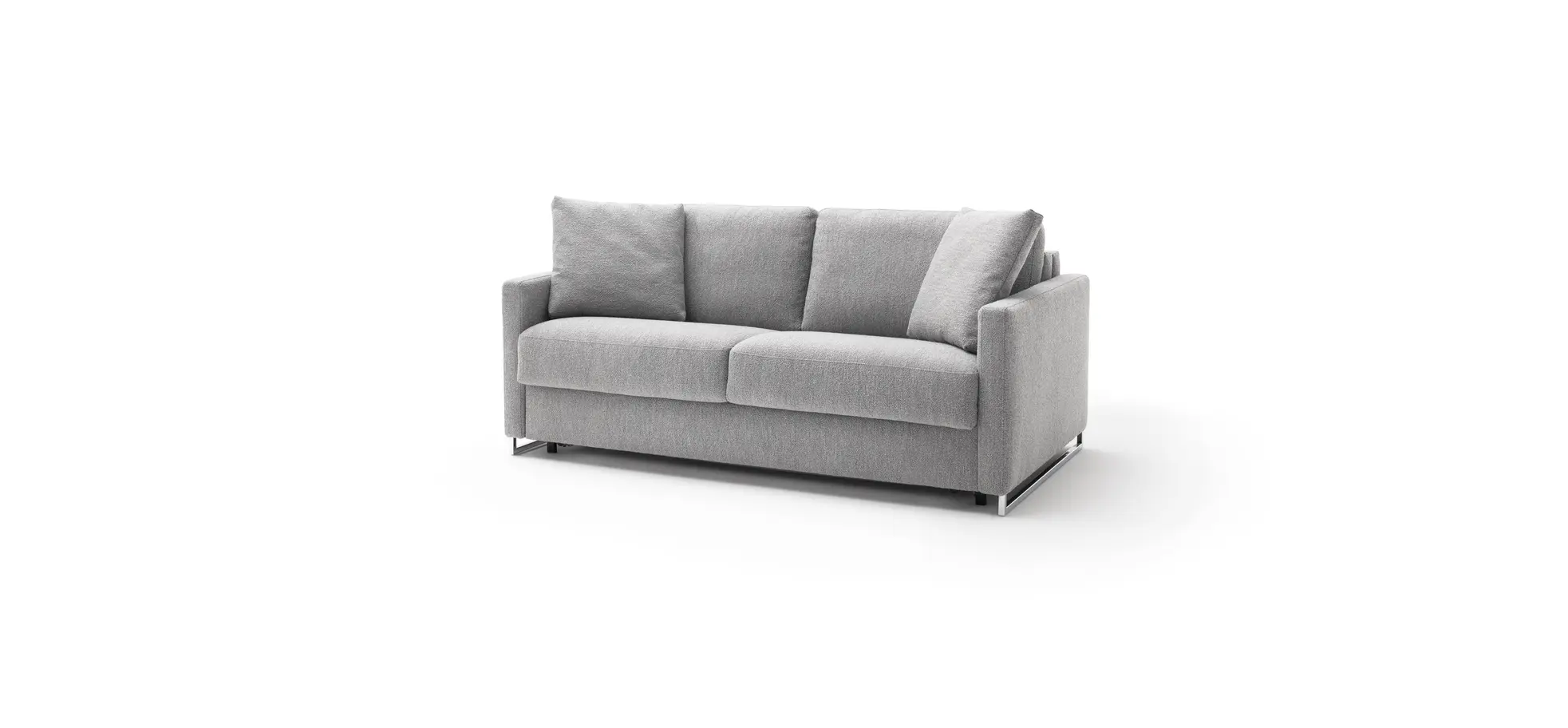 Sofa Nuoro - 2,5-Sitzer inkl. Schlaffunktion, Armlehne mit Kufe, Stoff, Grau