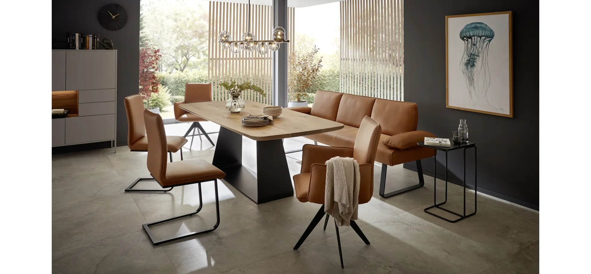 Freischwinger Elda - Leder, Cognac