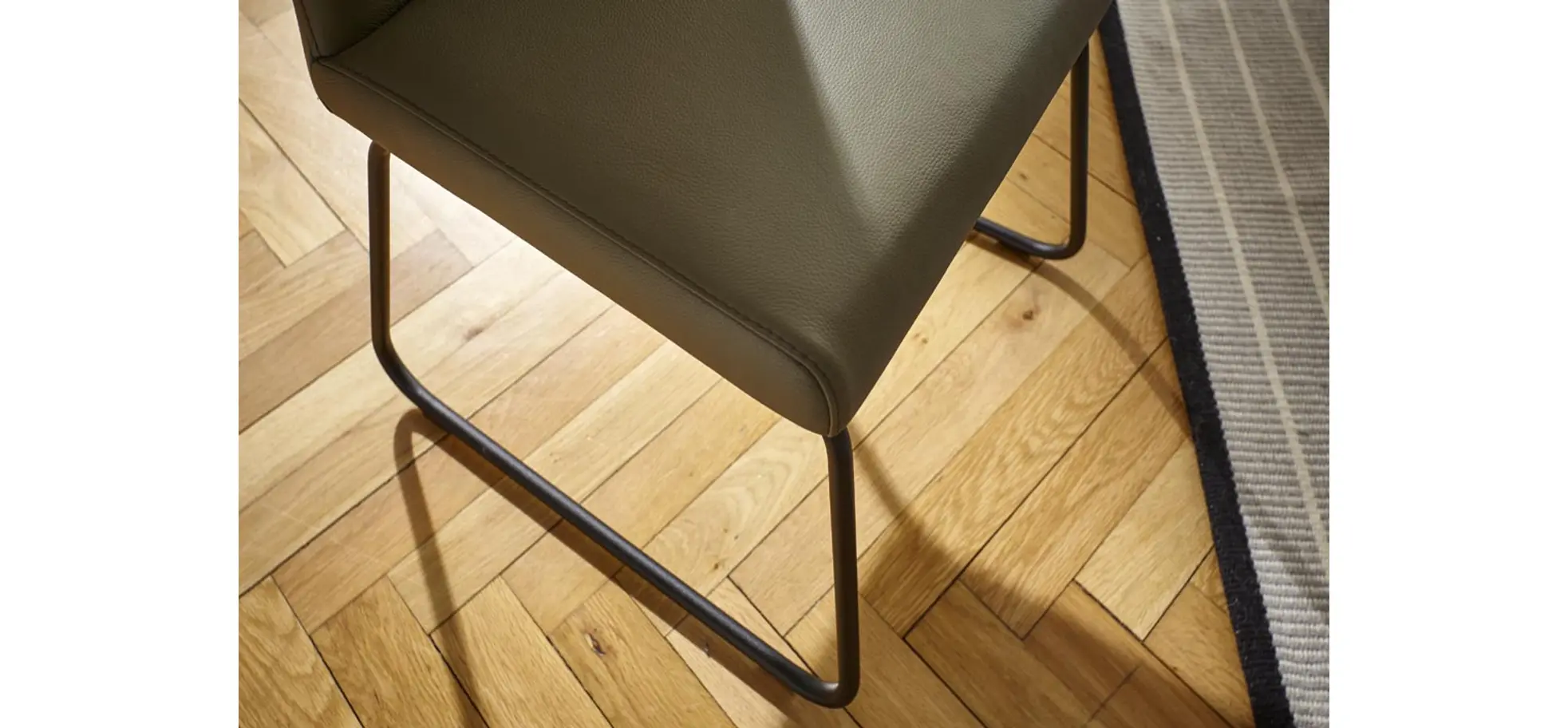 Polsterstuhl Carmelo - Leder, Olive