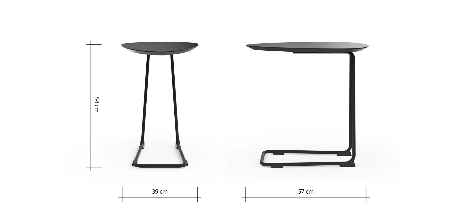 Sofatisch Fano - LBH ca. 57x39x54 cm, Fenix, Schwarz