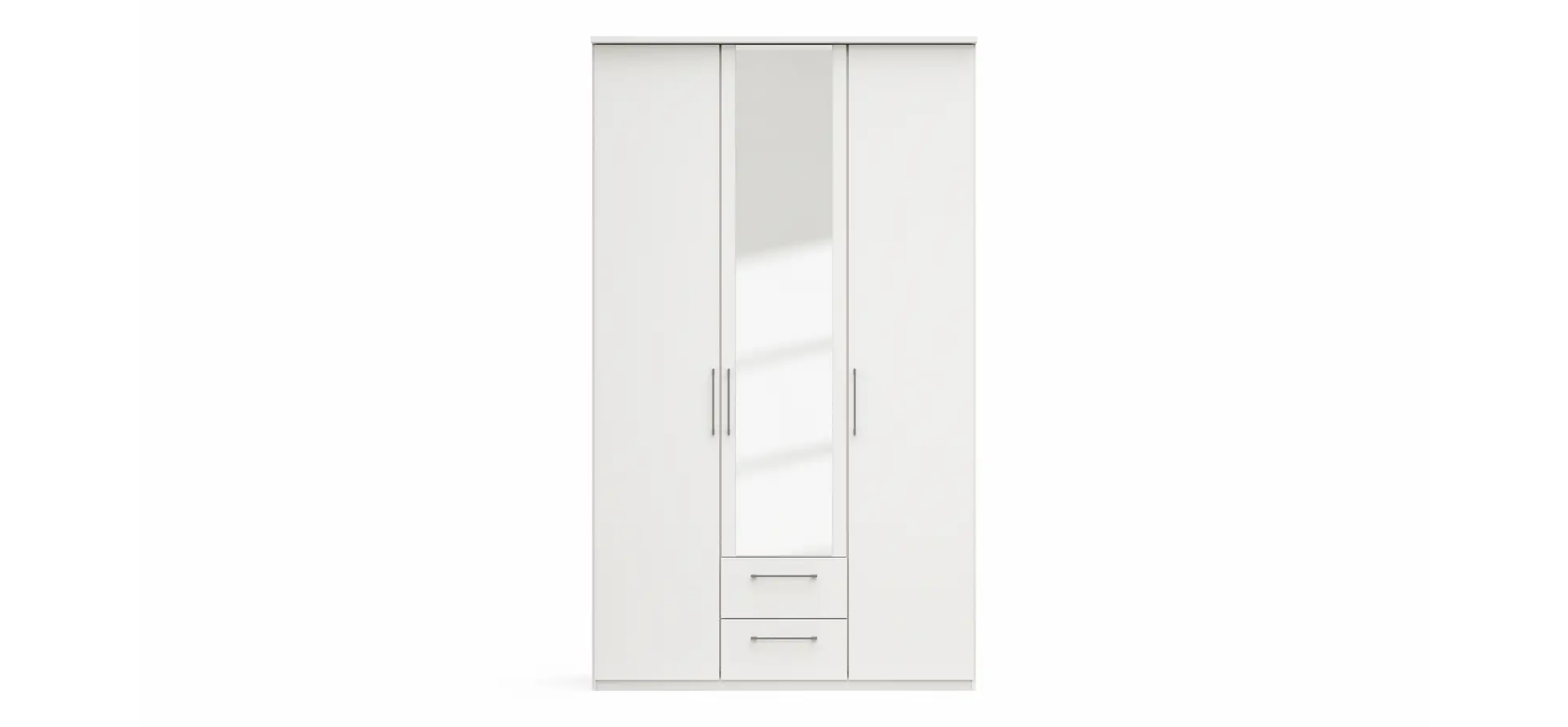 Drehtürenschrank Viana - B. ca. 136 cm, Lack, Weiß