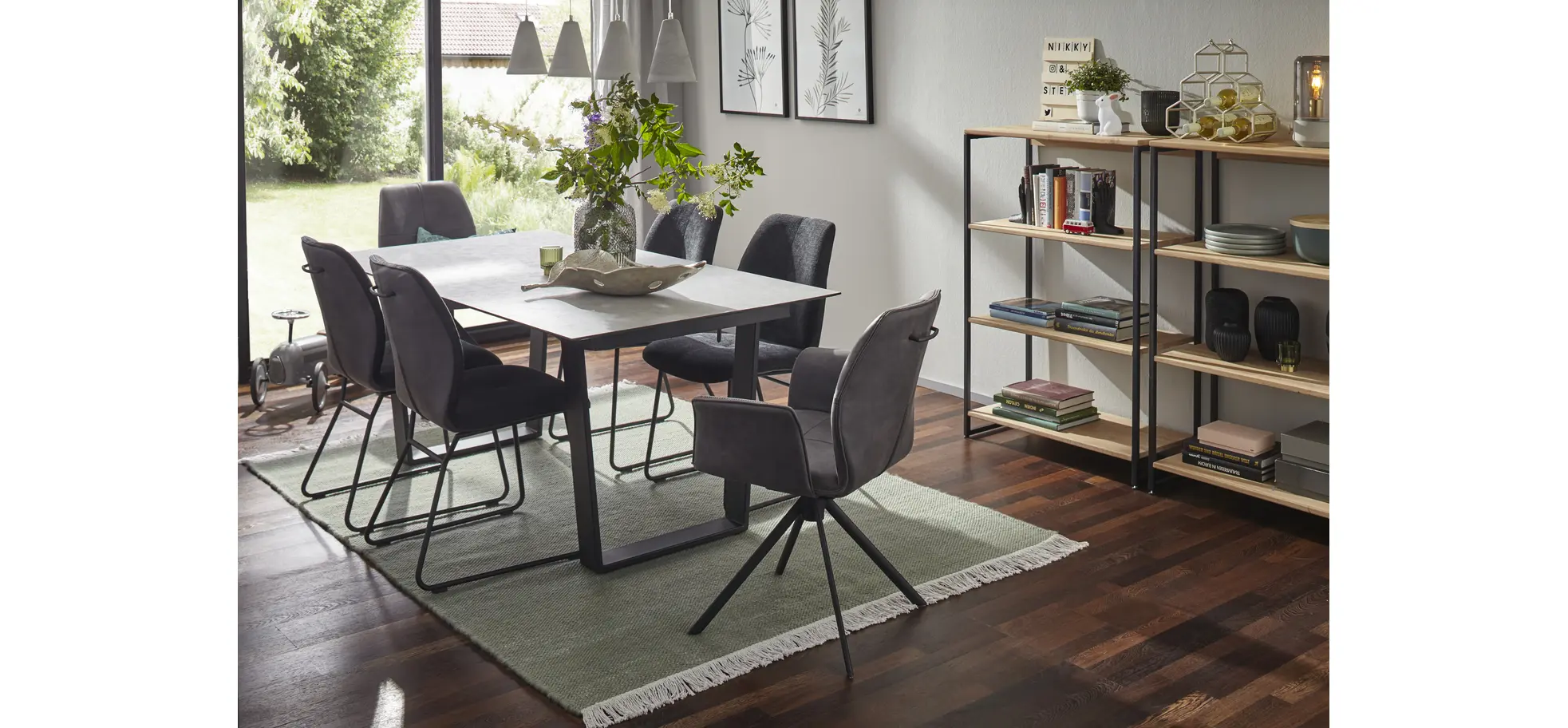 Esstisch Dinner - LB ca. 180x95 cm, Kunststoff, Hellgrau