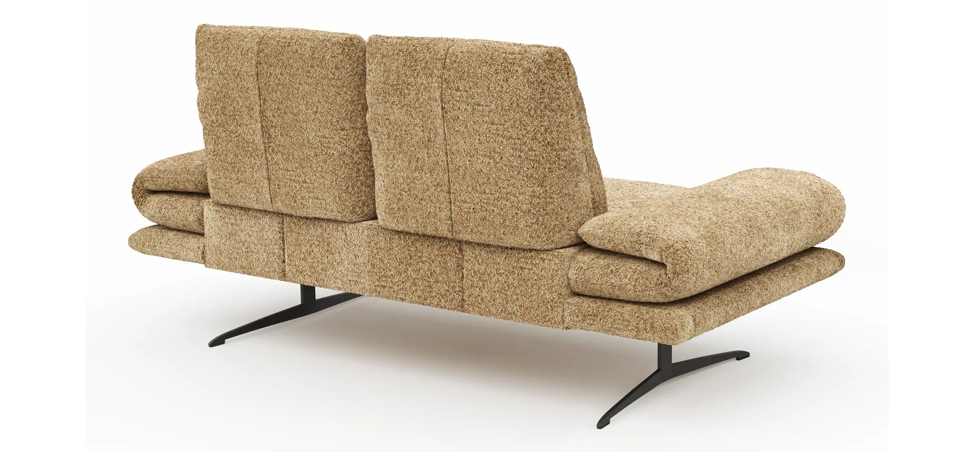 Sofa Lucero 2.0 - 2-Sitzer klein inkl. Rückenlehne, Stoff, Cognac