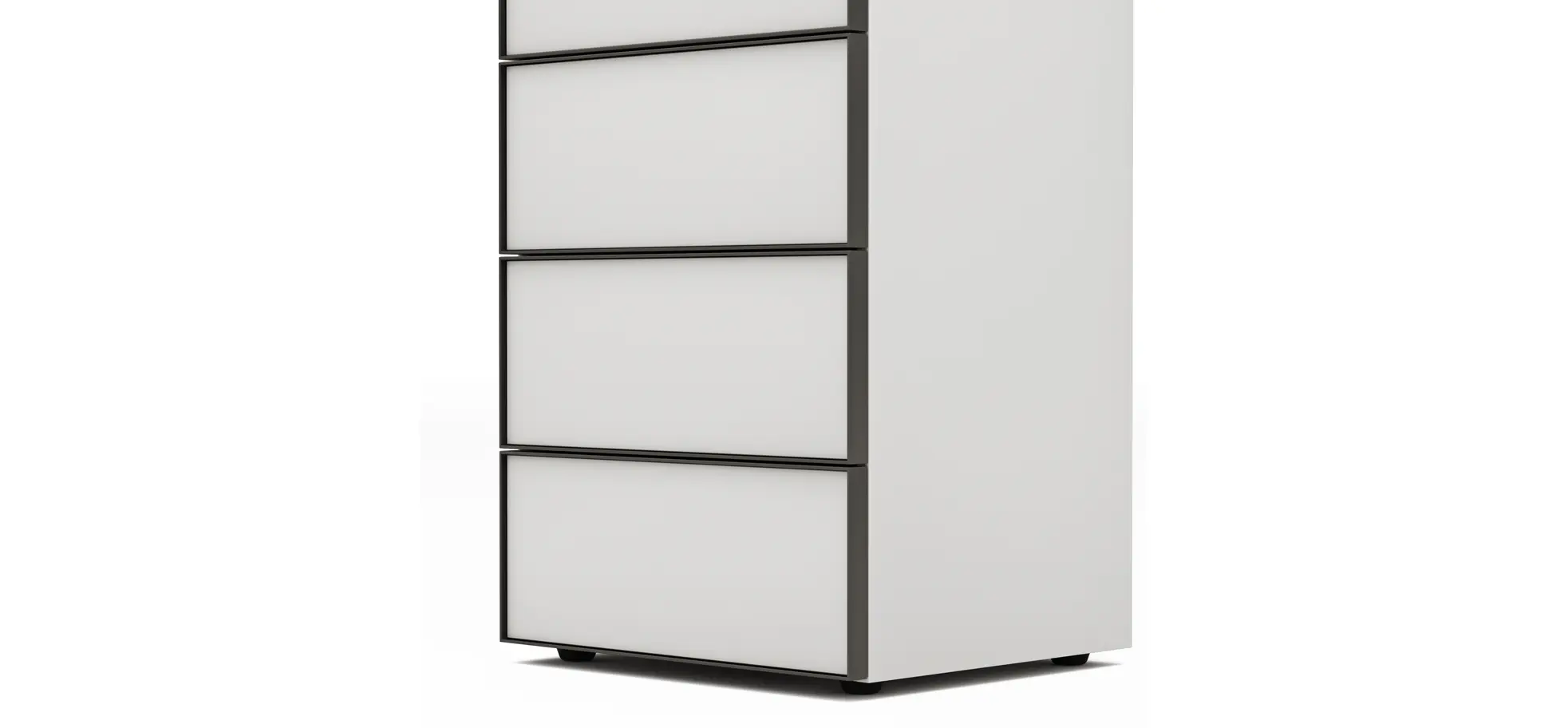 Kommode Loretto - BHT ca. 60x115x53 cm, Lack matt, Weiß