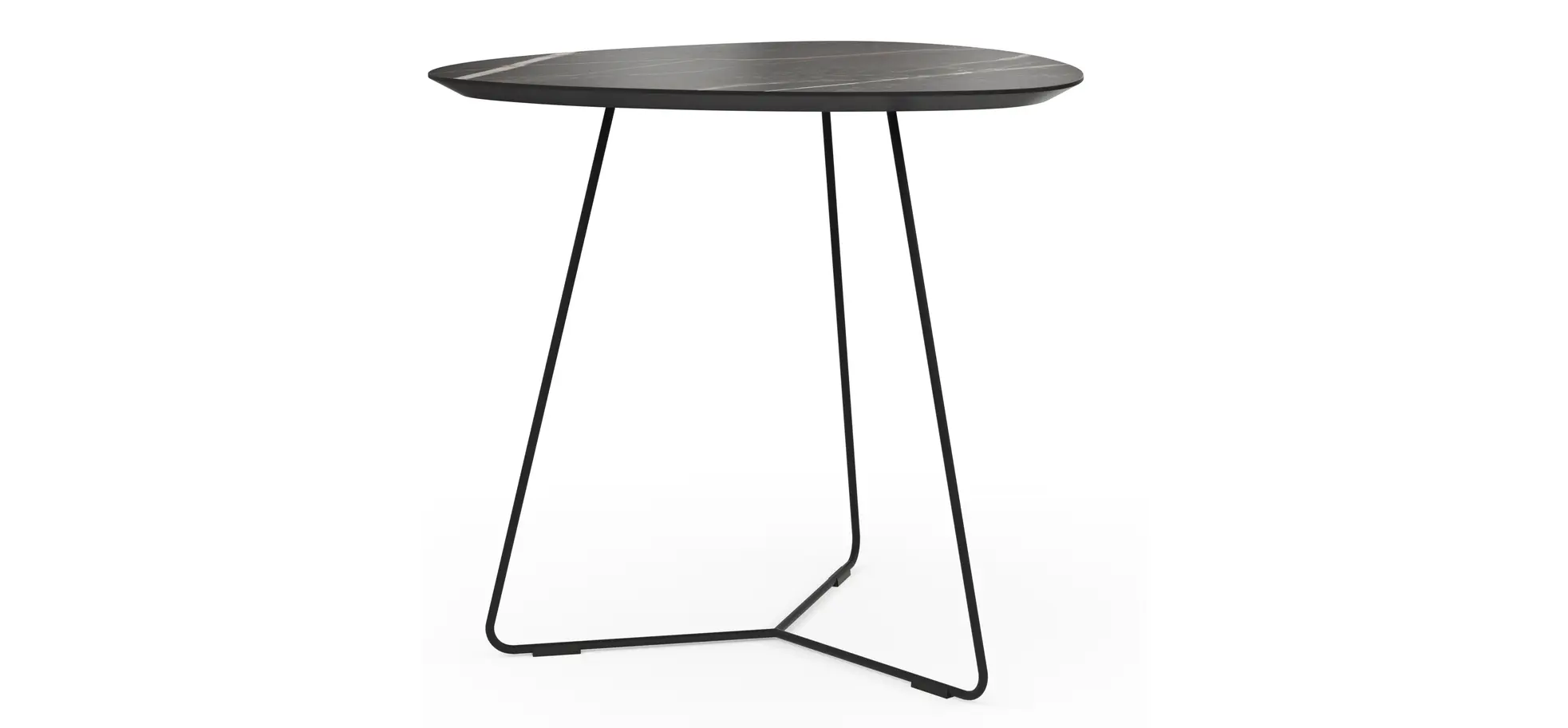 Ecktisch Fano - LBH ca. 59x50x55 cm, HPL, Schwarz Marmoriert